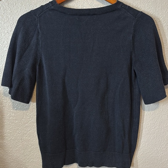 Banana Republic Navy Flutter Sleeve Top - Picture 6 of 9
